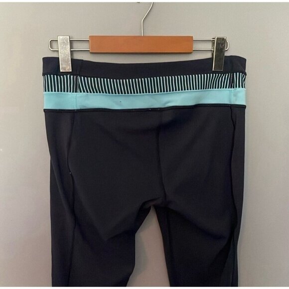 Lululemon Blue Leggings Zipper Detail Women's Size 6 Yoga Fitness Pants - Picture 5 of 6